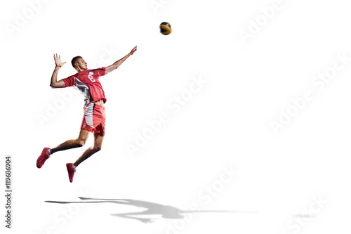 Obraz Fachowy gracz w dolinę na białym tle