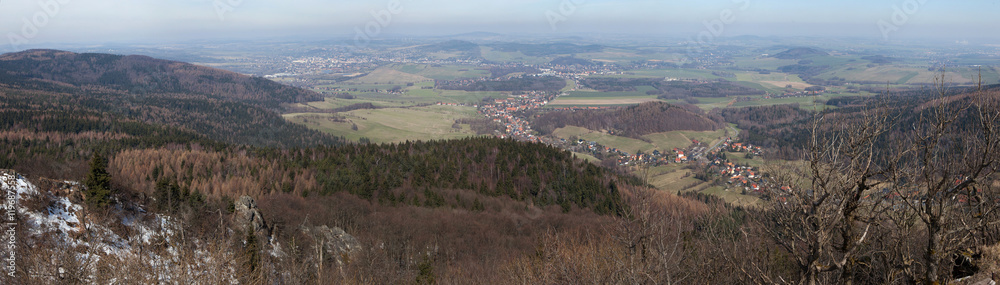 Panoramic view of the Lusatian Mountains