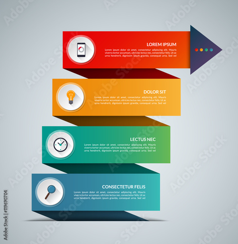 Business growth infographic concept banner. Vector template with 4 options. Can be used for web, diagram, graph, chart, report, step by step infographics © vectorcreator