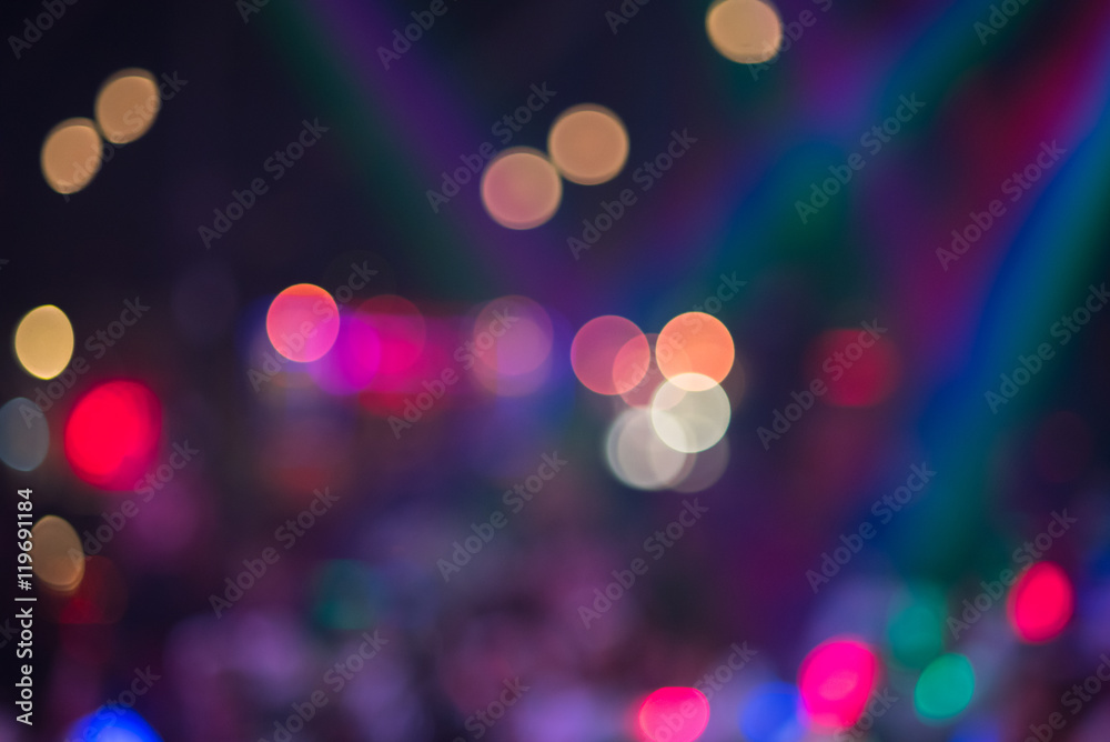 Bokeh blurred light at night in the Disco.
Bokeh blurred light at night in the Disco.