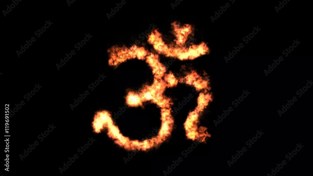 Om Symbol on fire