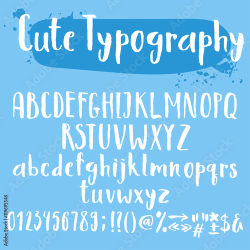 Cute typogrpahy letters set photo