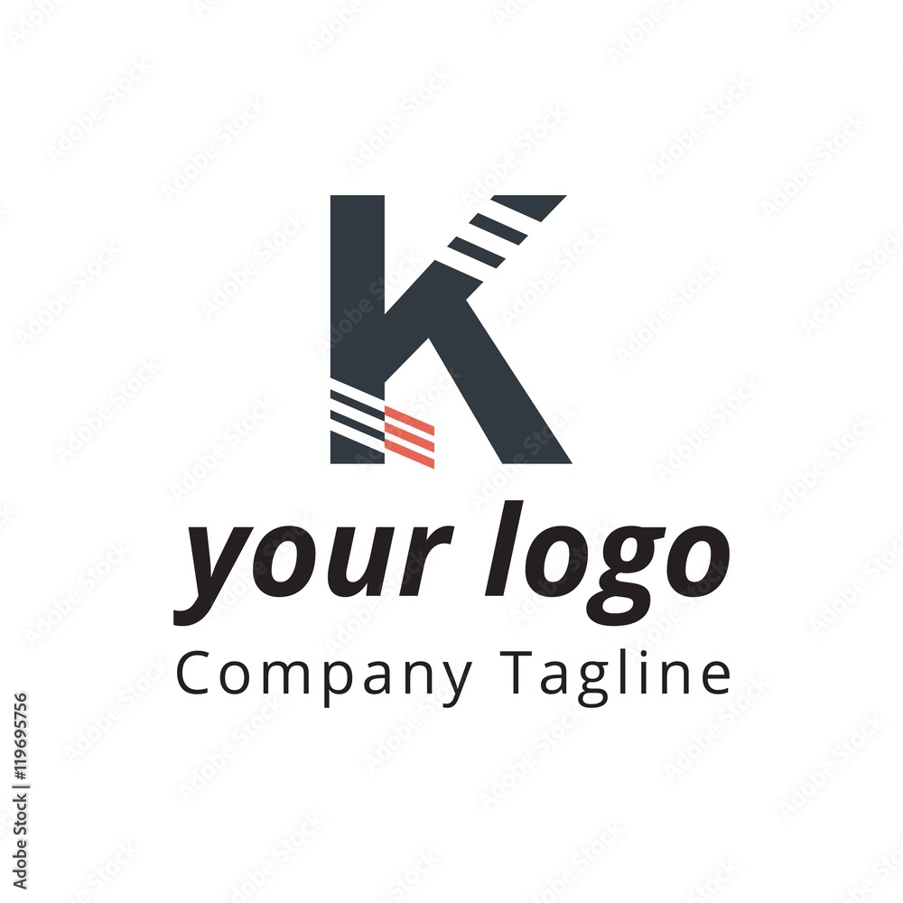 Naklejka premium Initial K Logo