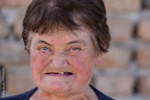 Portrait of a retired woman, sick old woman © serikbaib
