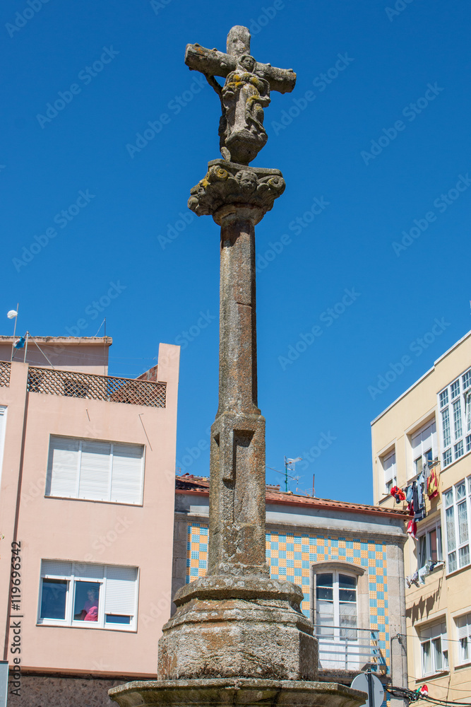 Fuente de Plaza Constitución de Fisterra (Finisterre) Provinz A Coruña Galicien Spanien