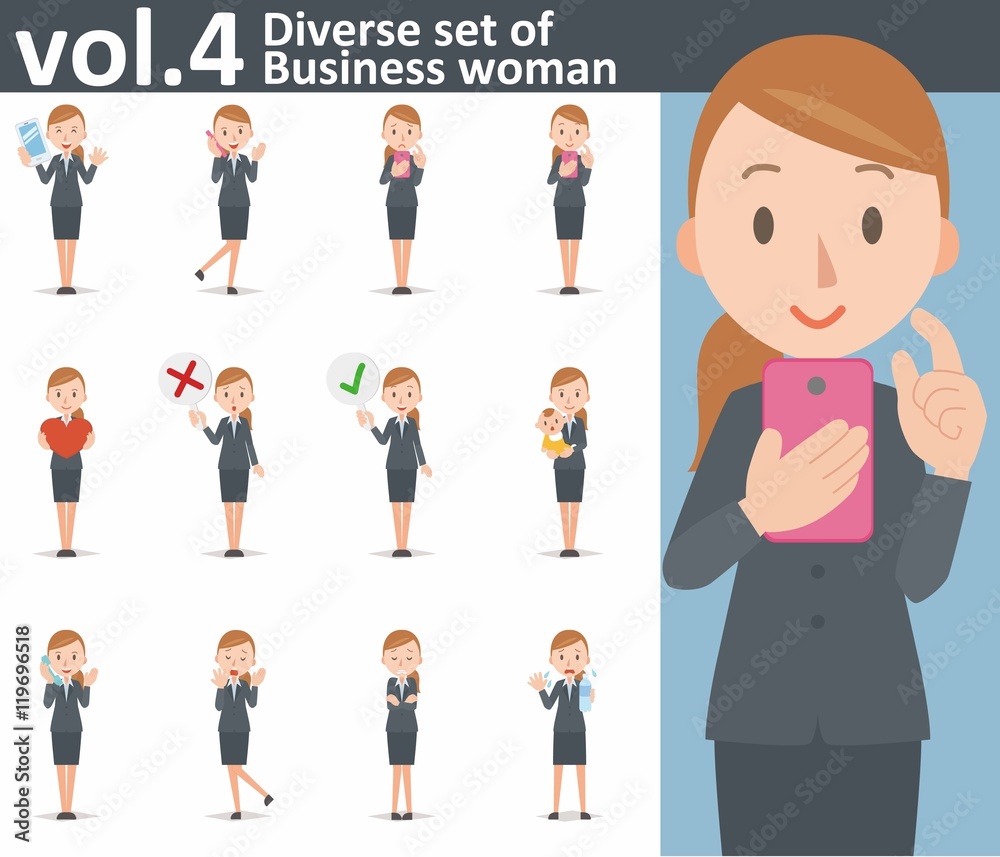 Diverse set of business woman on white background vol.4 Diverse set of business woman on white background vol.4