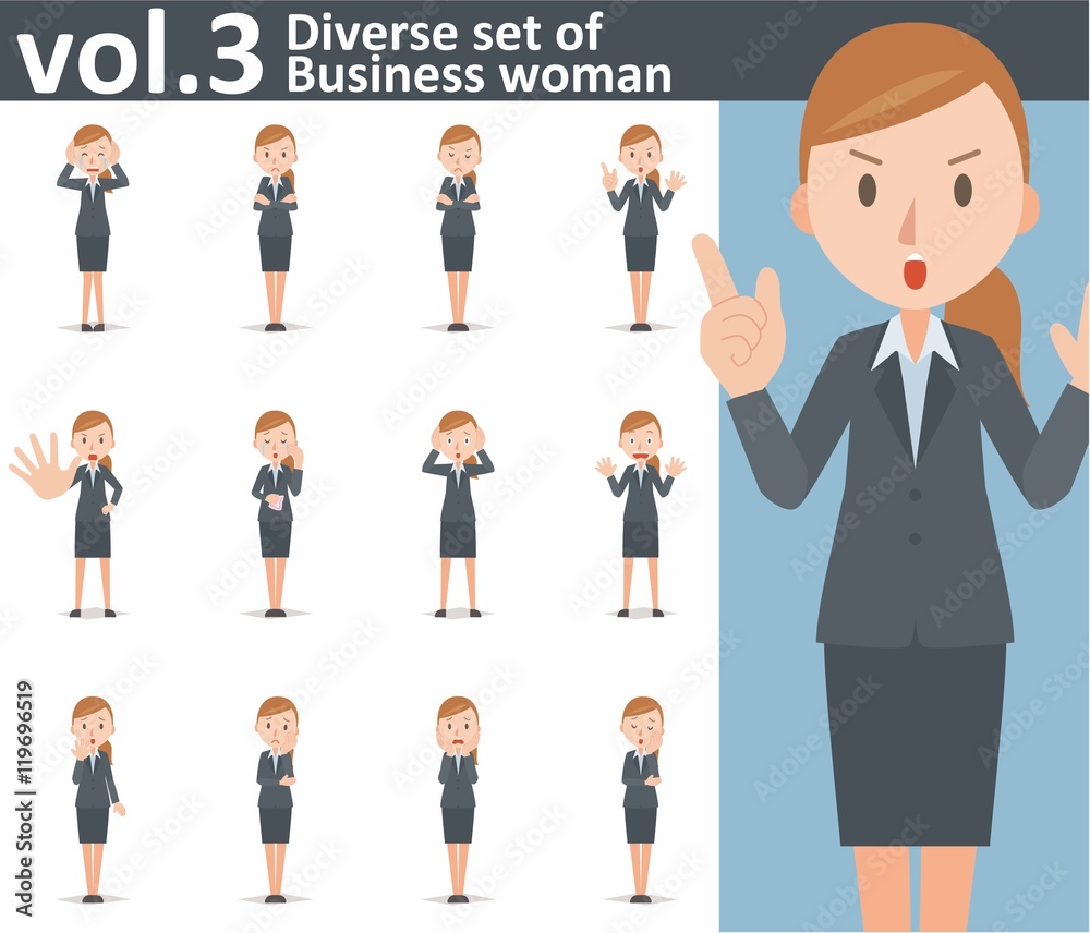 Diverse set of business woman on white background vol.3 Diverse set of business woman on white background vol.3
