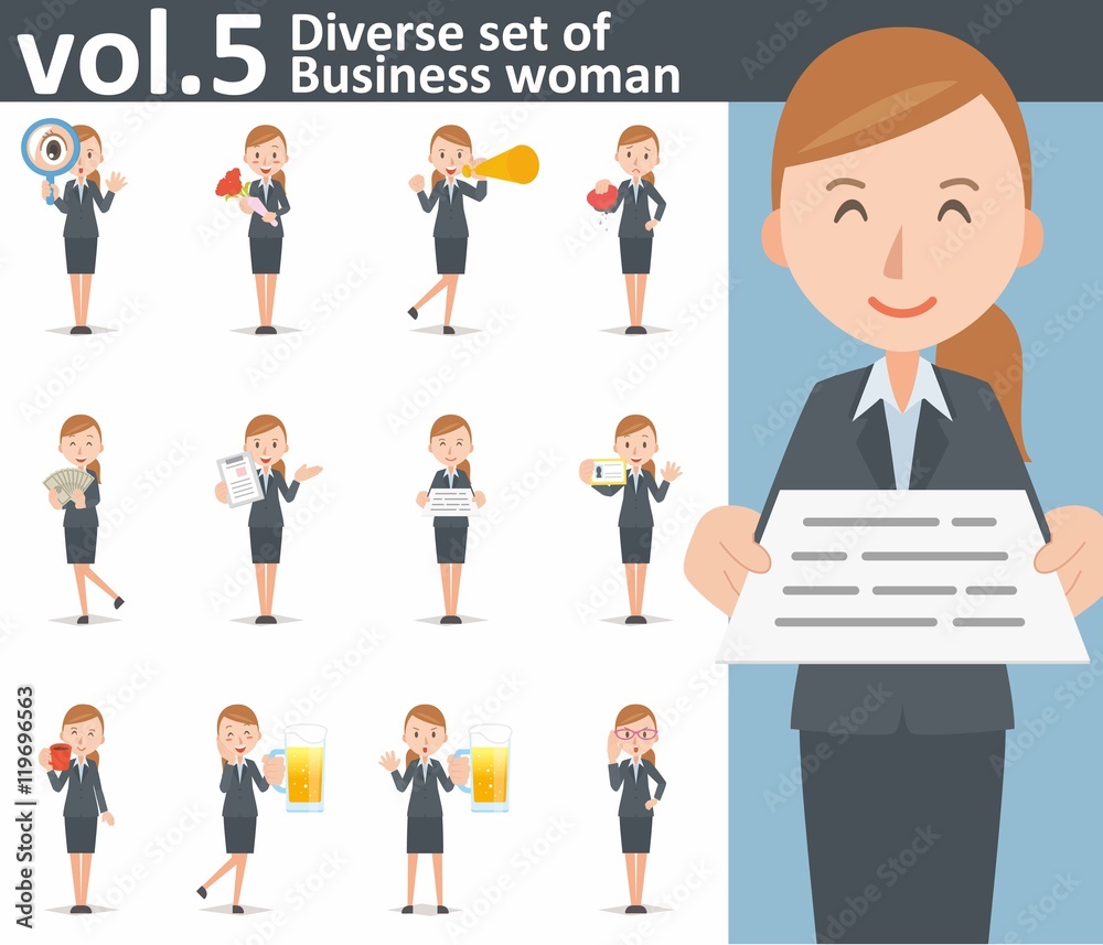 Diverse set of business woman on white background vol.5 Diverse set of business woman on white background vol.5