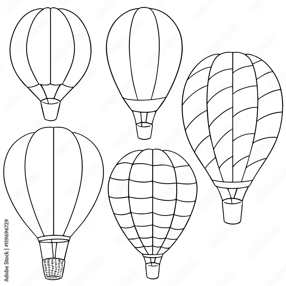 Naklejka premium vector set of hot air balloon