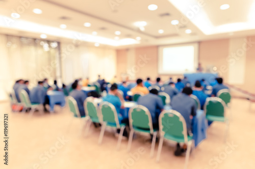 Blur background of seminar room