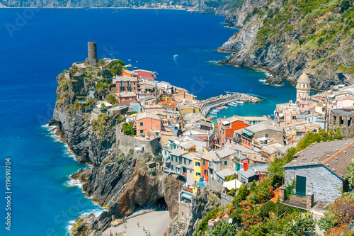 Vernazza. The old village with colorful houses.