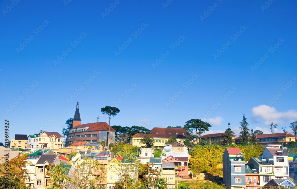 Part of Dalat city in Central highland of Vietnam