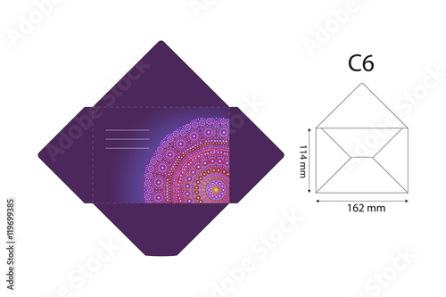 envelope with mandala pattern