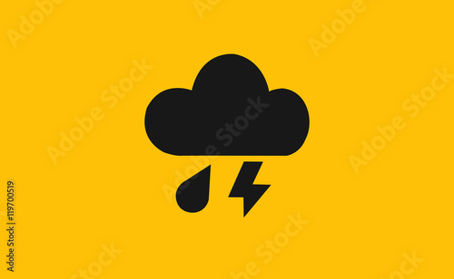 Vector strom cloud symbol on flat backgroud