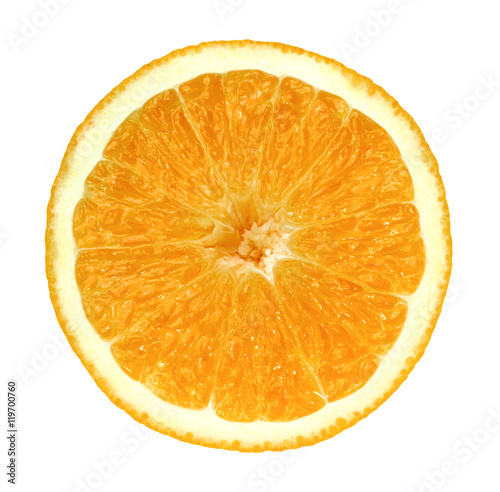 Isolated Fruit Orange Cut in Half on a white background