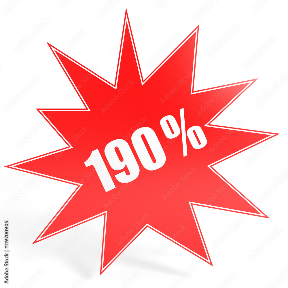 Discount 190 percent off. 3D illustration. Discount 190 percent off. 3D illustration.