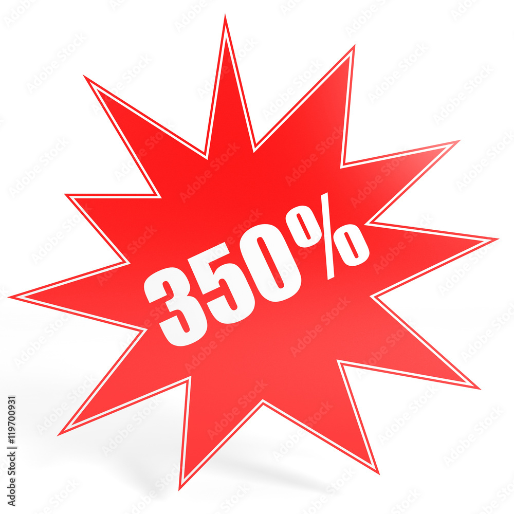 Discount 350 percent off. 3D illustration. Discount 350 percent off. 3D illustration.