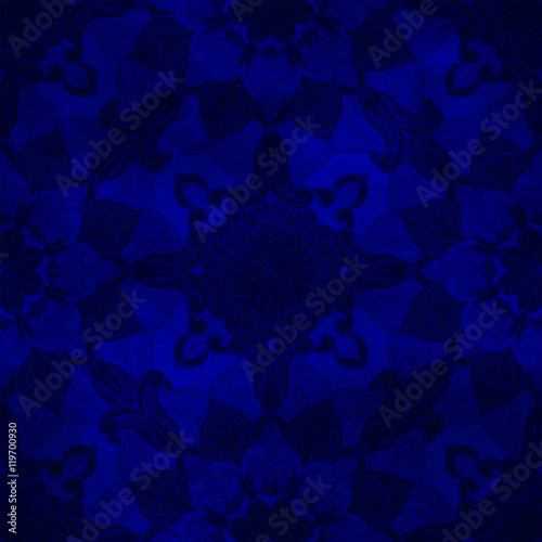 Seamless decorative pattern. Ornament with mosaic elements