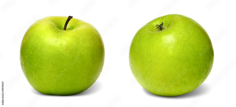 Isolated Collage of Green Apples on a White Background Isolated Collage of Green Apples on a White Background