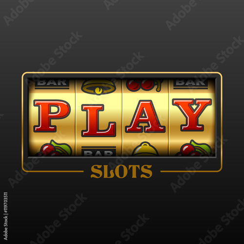 Play slot machine casino banner design element
