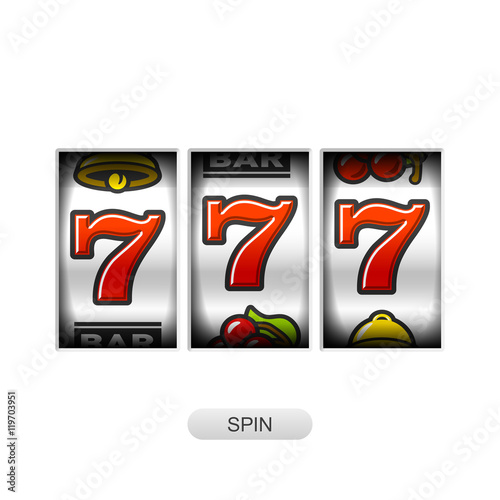 Lcky sevens jackpot, slot machine illustration