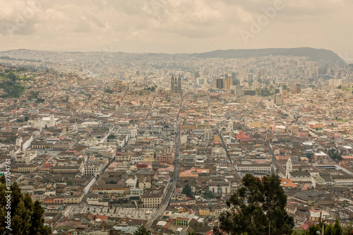 Aerial View Of The Basilica Del Voto Nacional In Quito