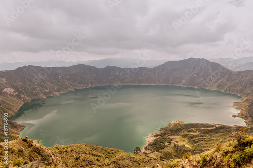 View Of The Quilotoa Lagoon Inside The Crater
