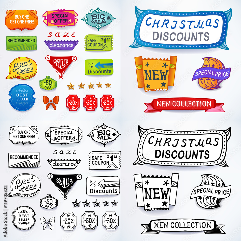 Fototapeta premium Sales messages set