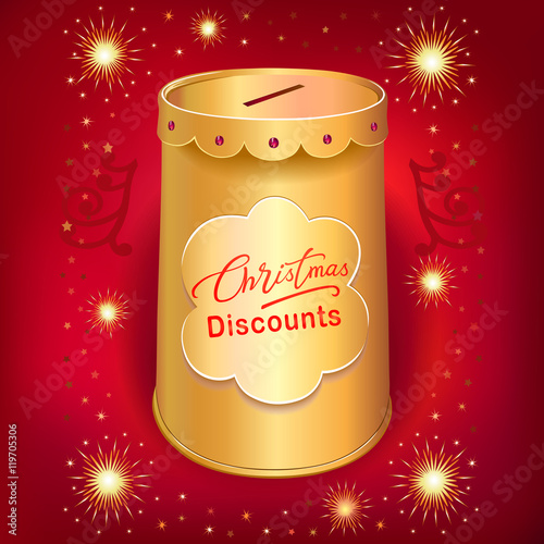 Xmas discounts holiday moneybox tin can