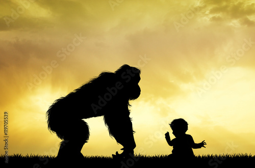gorilla with child