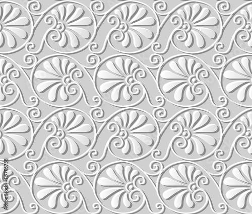 3D paper art 594 spiral curve round fan leaf