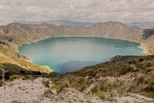 Quilotoa Lake, Volcanic Crater, Ecuador