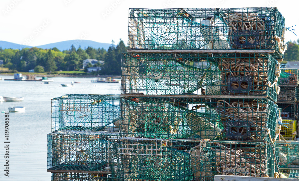Lobster traps in Southwest Harbor, Maine