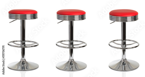 American Diner Red Stools