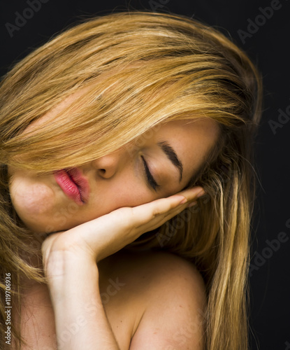Portrait of a beautiful woman sleeping