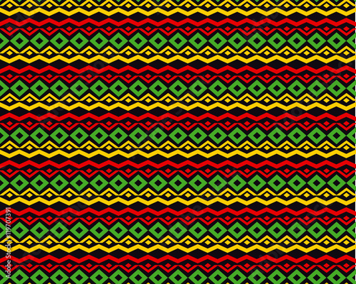 classic reggae color music background. Jamaica seamless pattern photo