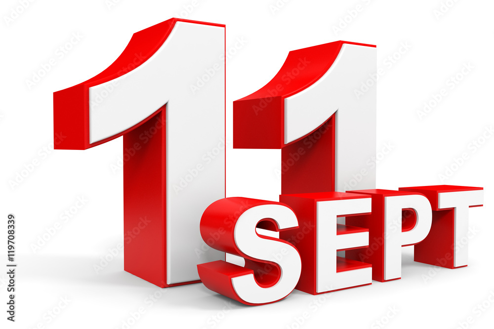 Fototapeta premium September 11. 3d text on white background.