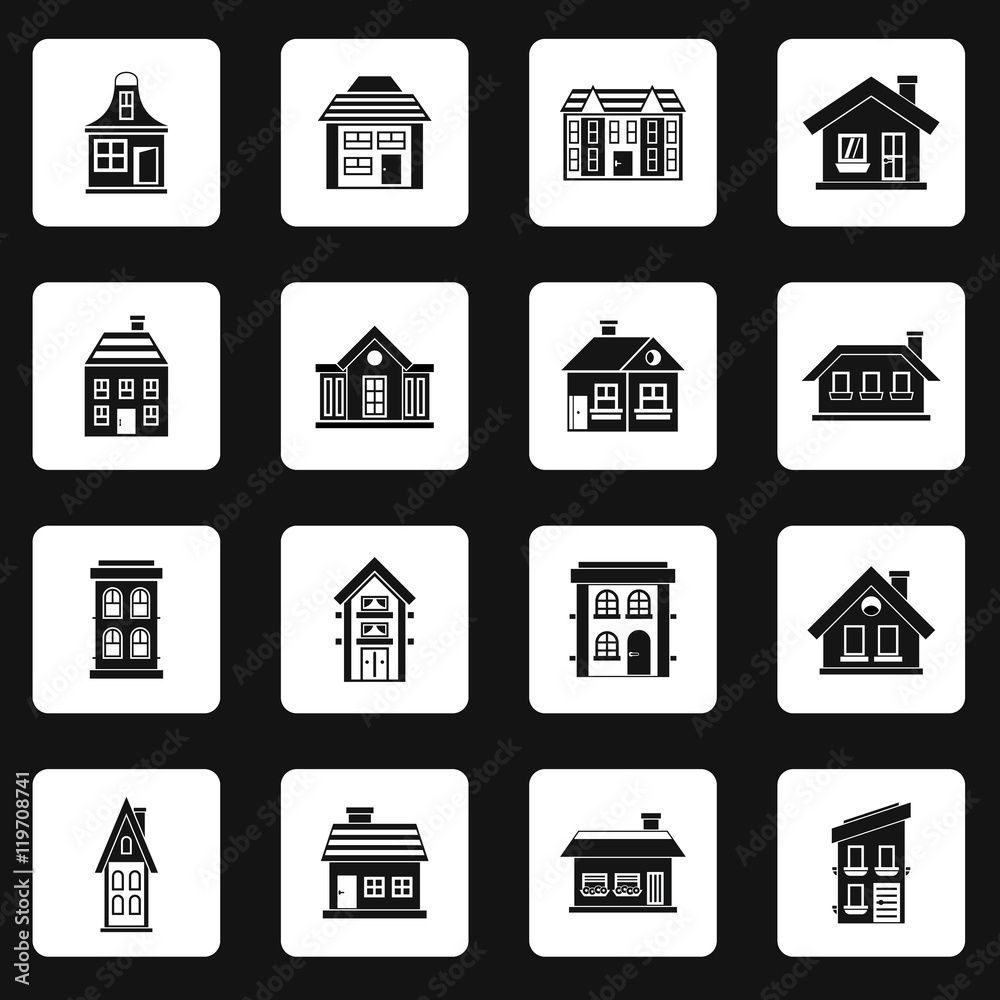 House icons set in simple style. Real estate set collection vector illustration House icons set in simple style. Real estate set collection vector illustration