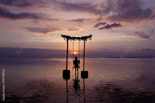 Gili Trawangan Sunset Swing Schaukel photo