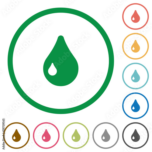 Drop outlined flat icons