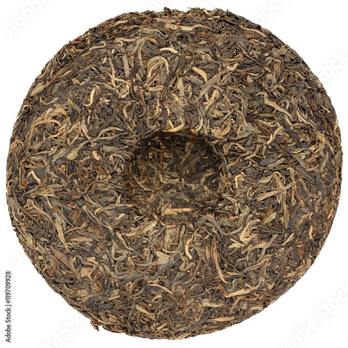 Yunnan raw puerh tea with stone impress photo