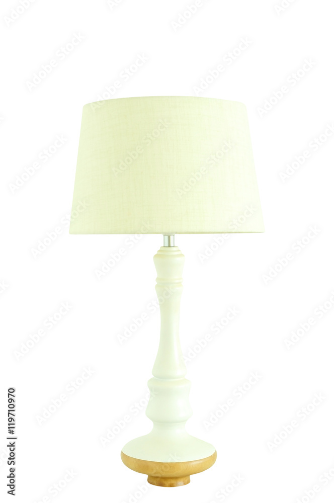 Obraz premium Vintage white lamp isolated, clipping path included.