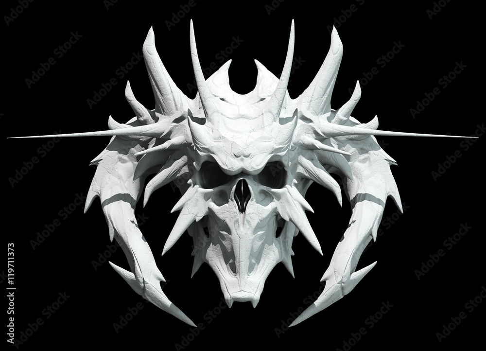 Skull design on a black background for Halloween.
 - obrazy, fototapety, plakaty 