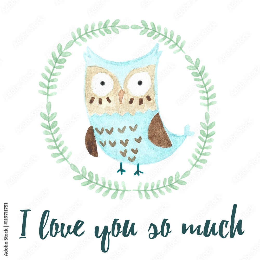 I love you card with a cute owl I love you card with a cute owl