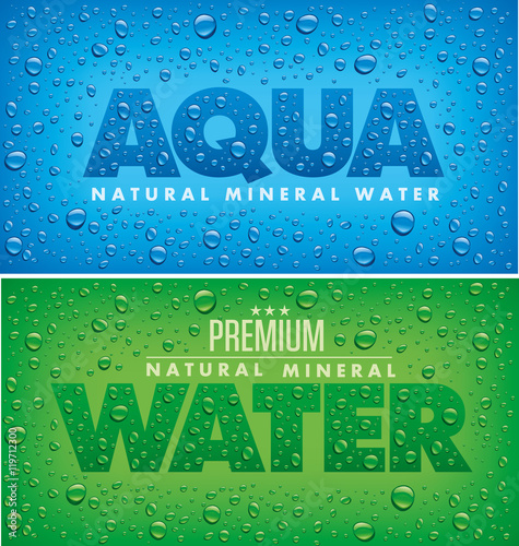 mineral water design with fresh water drops