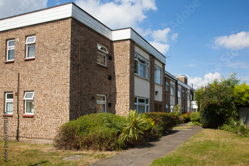 Canvas Print Block of Flats. Court