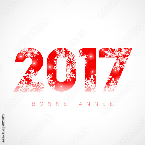 Bonne année 2017 ! Version rouge avec flocons