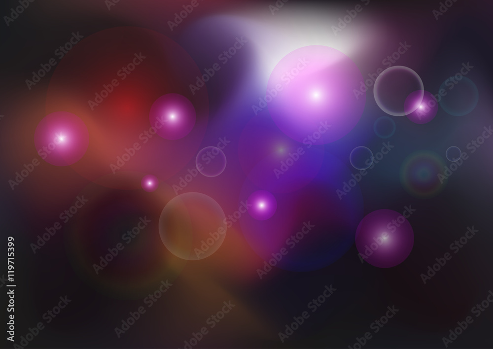 Vector abstract dark background blurry. A drop of water. Colored bubbles. Bokeh effect. Translucent circles. Vector abstract dark background blurry. A drop of water. Colored bubbles. Bokeh effect. Translucent circles.