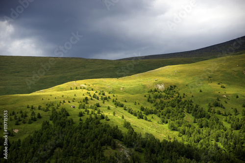 Alpine landscape in Altai Mountains  Siberia  Russian Federation
