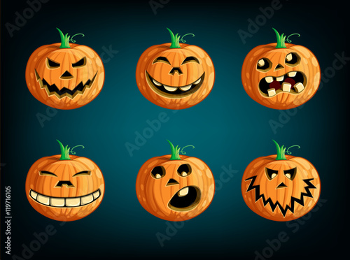Set pumpkins for Halloween